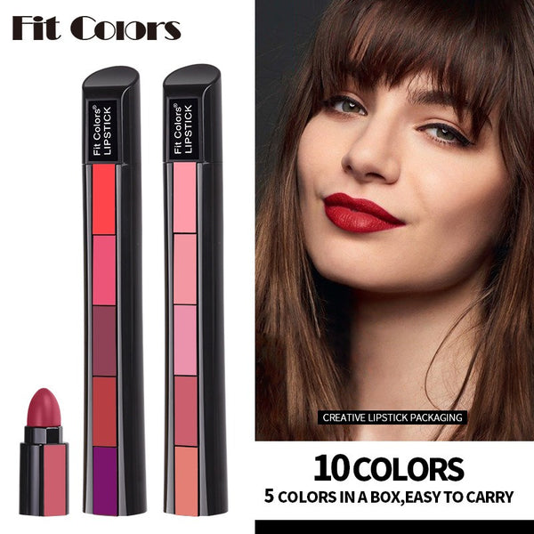 5-Color Matte Velvet Lip Gloss Set