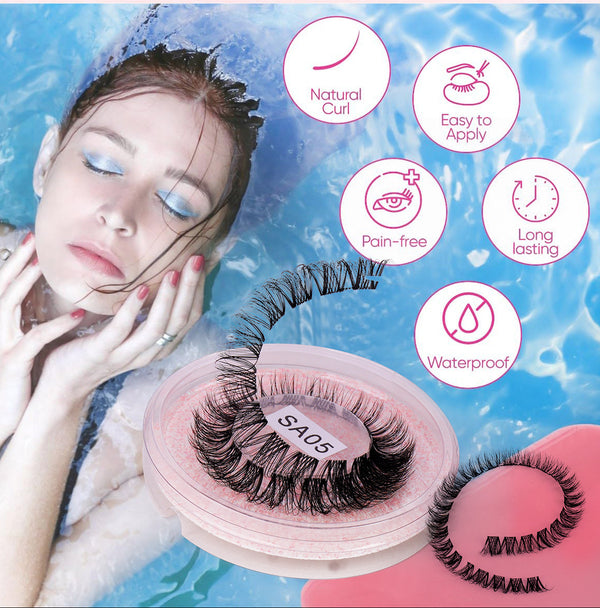 DIY false eyelashes set whole cut eyelashes European and American thick curling travel size eyelash combination