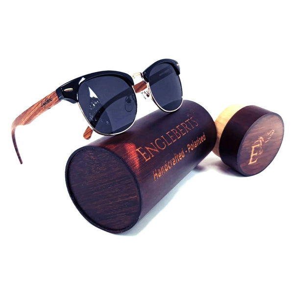 Bamboo-Trimmed Polarized Walnut Shades