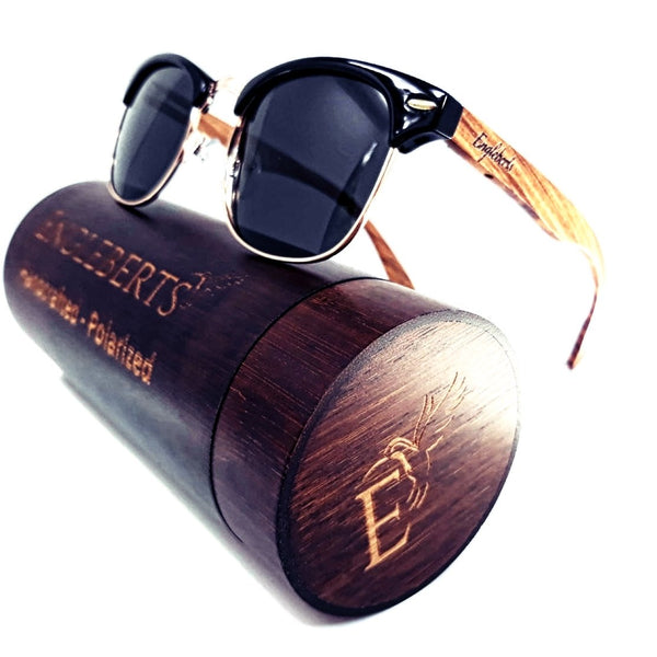 Bamboo-Trimmed Polarized Walnut Shades